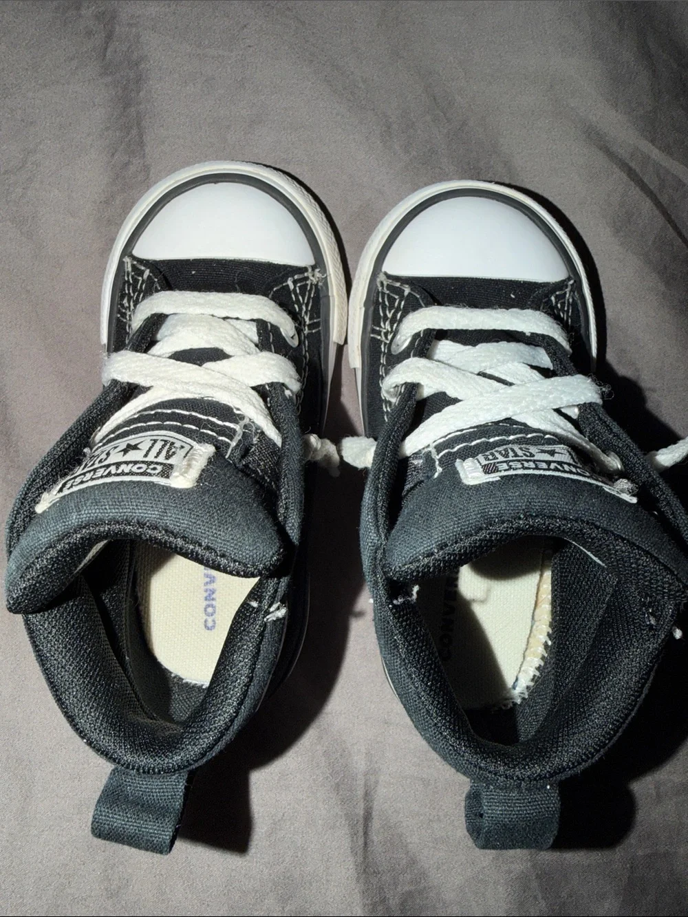 Converse Kids Black and White High Top Sneakers